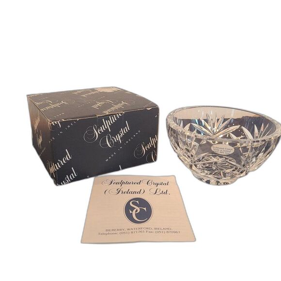 Sculptured Crystal Ltd Shannon Potpourri Hand Cut Crystal Bowl +30% Lead Crystal - Picture 1 of 15